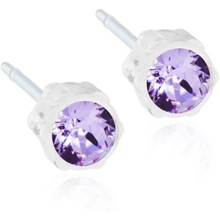 Blomdahl Nickel Free Medical Plastic 4Mm Crystal Stud Earrings