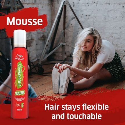 Wella Shockwaves Duo Volume Mousse And Ultra Strong Power Hold Hairspray - Image 3