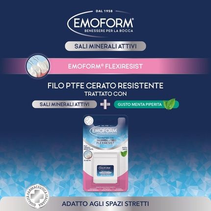 Emoform Flexiresist Waxed Dental Floss With Mineral Salts And Mint 30M - Image 3