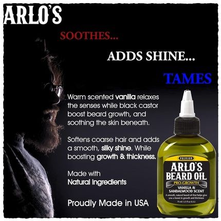 Arlo'S Pro Growth Beard Oil Vanilla Sandalwood 2.5 Oz - Promotes Beard Hair Growth - Image 3