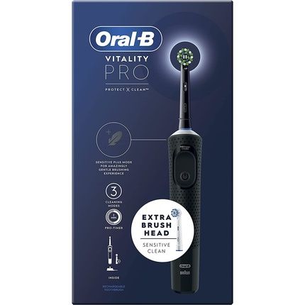 Oral-B Vitality Pro Electric Toothbrush With 2 Brush Heads And 3 Modes - Black