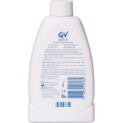 Qv Bath Oil Ph Balanced Low Irritant Formulation 250Ml - Image 3