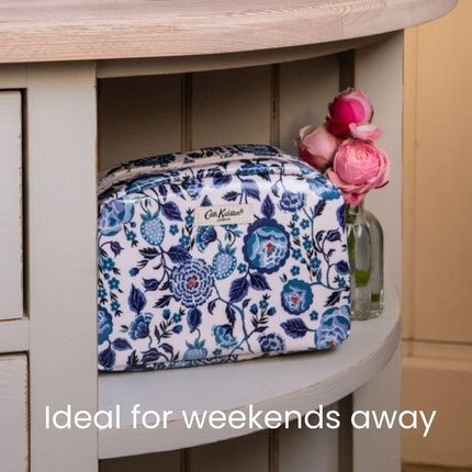 Cath Kidston Navy Carnation Print Large Makeup Bag