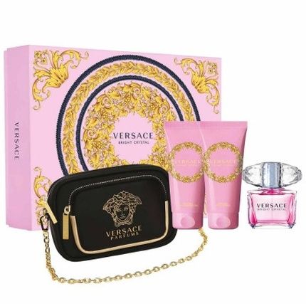 Versace Bright Crystal Eau De Toilette 90Ml With Shower Gel 100Ml Body Lotion 100Ml And Bag