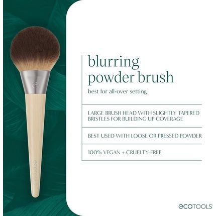 Ecotools Blurring Powder Makeup Brush For Loose & Pressed Powder Large All-Over Application Fluffy Synthetic Bristles Eco Friendly Cruelty-Free Vegan - Image 3