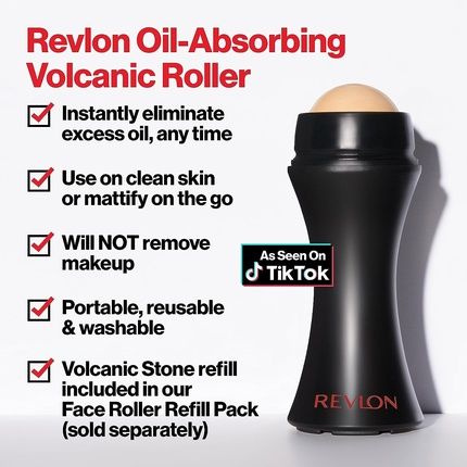 Revlon Oil Absorbing Volcanic Face Roller Reusable Facial Skincare Tool & Massager Matte Finish Unisex 1 Count - Image 3