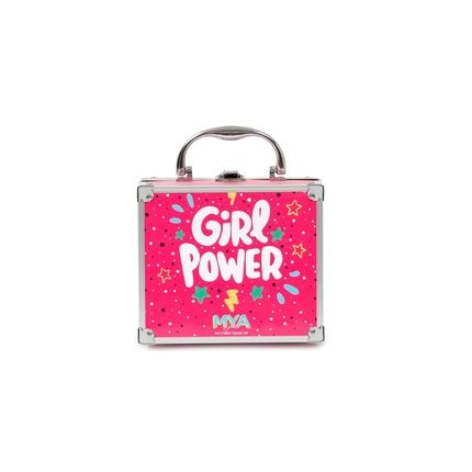 Mya Cosmetics Mya Girls Makeup Case For Girls The Window With Eyeshadow, Blush, Lip Gloss, Nail Polish And Brush