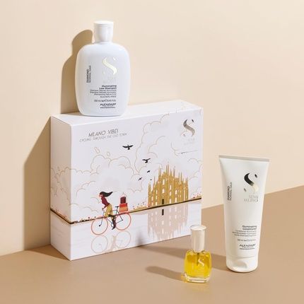 Alfaparf Milano Semi Di Lino Diamond Gift Set For All Hair Types - Sulfate Free