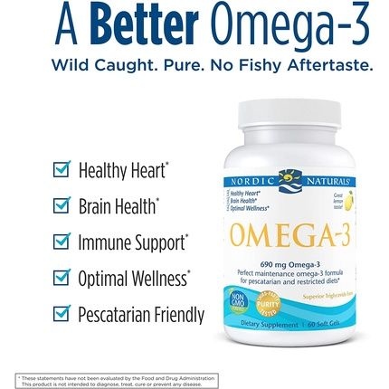 Nordic Naturals Omega-3 In Fish Gelatin Lemon Flavor 690Mg 60 Fish Gels - Non-Gmo - Image 3