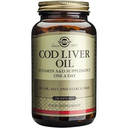 Solgar Cod Liver Oil Softgels Premium Blend Of Essential Fatty Acid With Vitamins A & D Supports Brain, Vision And Heart Health Immunity Support Gluten Free