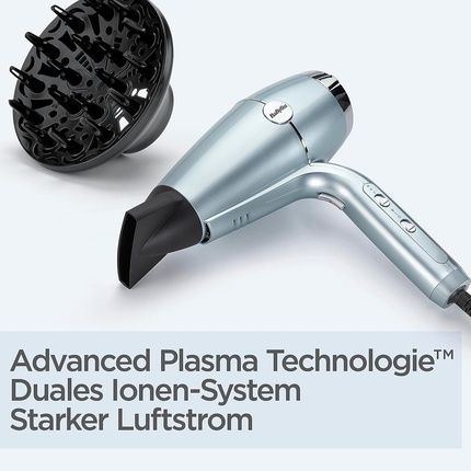 Babyliss Hydro-Fusion Hair Dryer With Advanced Plasma Ion Technology D773De Ice Blue & Super Smooth 235 Flat Iron With Ion Technology 140Degc - 235Degc St393E Bundle With Ion Flat Iron