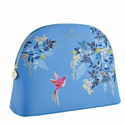 Sara Miller Large Cosmetic Makeup Wash Bag Baby Blue Hummingbird