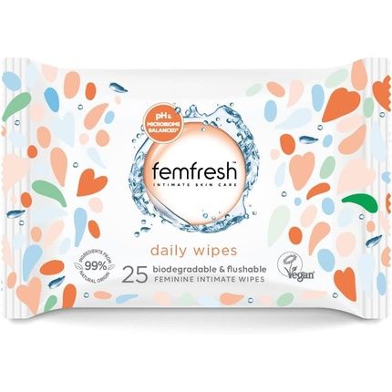 Femfresh Intimate Hygiene Feminine Freshness Biodegradable Wipes 25 Wipes