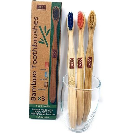 Bamboo Toothbrush Eco Friendly 3X 100% Natural Biodegradable With Soft Bristles Bpa Free