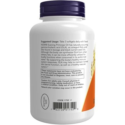 Now Foods Evening Primrose Oil 500Mg 250 Capsules - Image 3