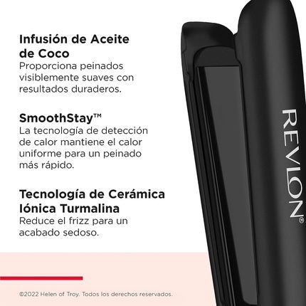 Revlon Smoothstay Coconut Oil-Infused Straightener For Sleek Shiny Looks 1 Inch
