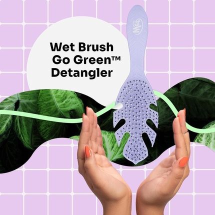 Wetbrush Go Green Biodegradable Detangler Hairbrush Soft Intelliflex Bristles Pink