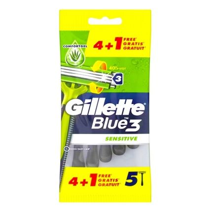 Gillette Blue Iii Sensitive Disposable Razor - 5 Pieces