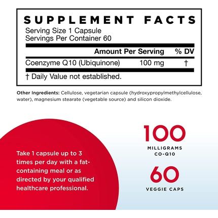 Jarrow Formulas Co-Q10 100Mg 60 Capsules