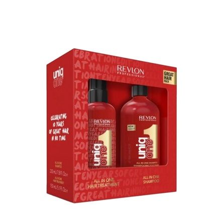 Revlon Professional Uniqone Gift Set Includes Uniq One Hair Treatment 150Ml And Shampoo 230Ml Duo Pack