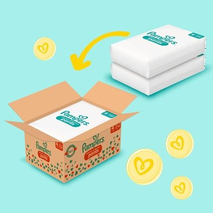 Pampers Baby Nappies Pants Size 4 Premium Protection Maxi With Stop And Protection Pocket 168 Nappies - Monthly Box