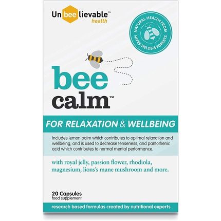 Unbeelievable Health Bee Calm Relaxation And Wellbeing Support Plant Based Gluten Free 20 Count
