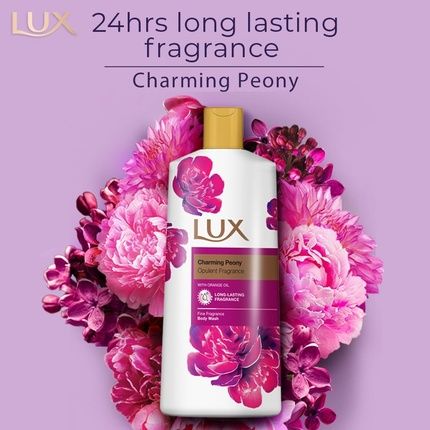 Lux Charming Peony Body Wash With Orange Oil Aromatic Fine Fragrance Shower Gel Nourishing Body Cleanser Bath Soap 600Ml - Image 3