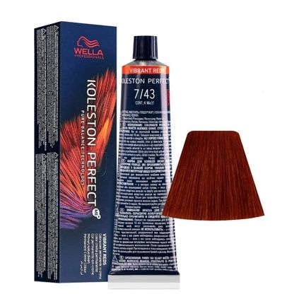 Wella Koleston Perfect Me+ Vibrant Reds 7/43 Medium Blonde Red Gold 60Ml