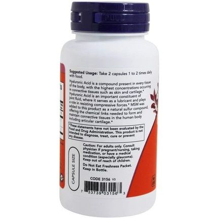 Now Foods Hyaluronic Acid And Msm 60 Vcaps - English Manual - Image 3