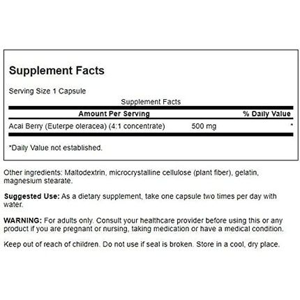 Swanson Acai Berry Antioxidant Support 500Mg 120 Capsules