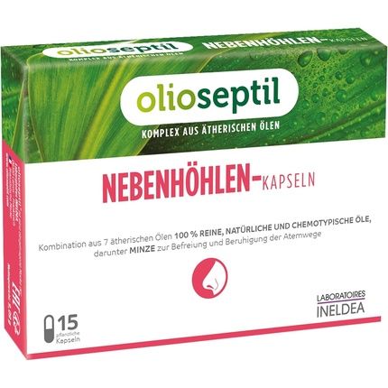 Olioseptil Sinus Capsules Combination Of 7 Essential Oils 100% Pure Natural Oils For Optimal Respiratory Function 15 Capsules