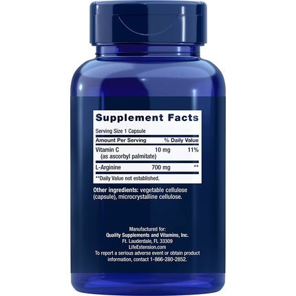 Life Extension L-Arginine 700Mg 200 Vegan Capsules