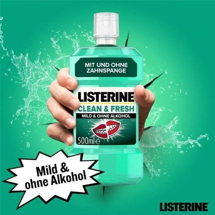 Listerine Clean & Fresh 500Ml Antibacterial Mouthwash With Essential Oils Alcohol-Free Perfect Addition To Daily Dental Care