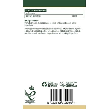 Natures Aid Ultimate Greens & Berries 60 Capsules