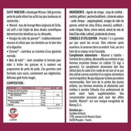 Eafit Minceur 360 Morosil And Apple Cider Vinegar Weight Loss Gummies