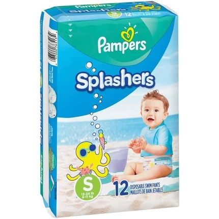 Pampers Splashers Disposable Swim Pants Size 3-4 - 12 Pieces