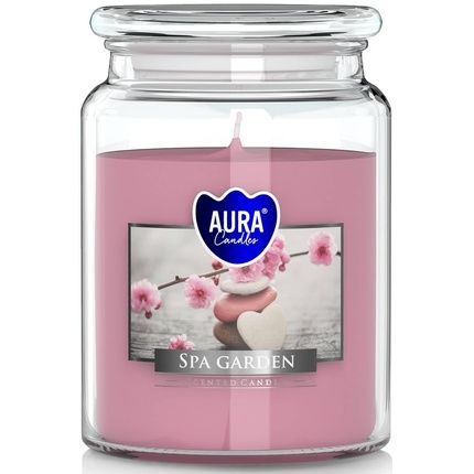 Large Scented Candle In Glass With Lid - Spa Garden