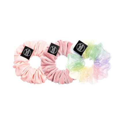 Invisibobble Retro Dreamin' Pastel Scrunchie Hair Tie Set 3 Pack For Girls And Women - Pink And Colorful Scrunchies - Designed In The Heart Of Munich