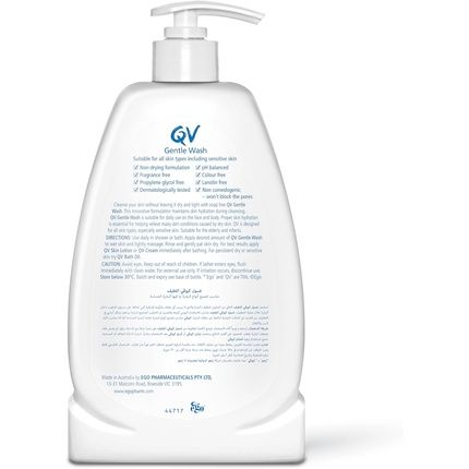 Qv Gentle Wash 500G Soap-Free Moisturising Low Irritant Ph Balanced Body Wash For Eczema And Dry Skin Conditions 500Ml - Image 3