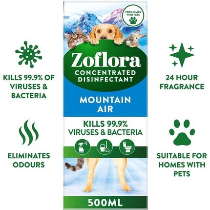 Zoflora Fresh Home Mountain Air 500Ml Concentrated 3-In-1 Multipurpose Disinfectant 500Ml