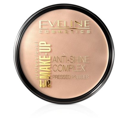 Eveline Art Make-Up Anti-Shine Complex Pressed Powder - 34 Medium Beige, 14G