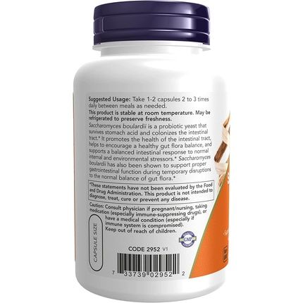 Now Foods Saccharomyces Boulardii 120 Vcaps 115G - Image 3