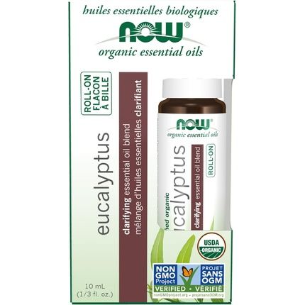 Now Foods Essential Oils Eucalyptus Roll-On Certified Organic Clarifying