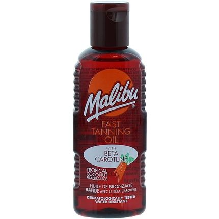 Malibu Sun Bronzing Fast Tanning Oil With Beta Carotene And Tropical Coconut Fragrance 100Ml