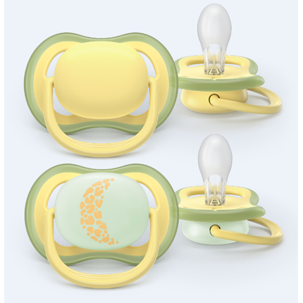 Philips Avent Ultra Air Soother 18 Months And Older Yellow With Design