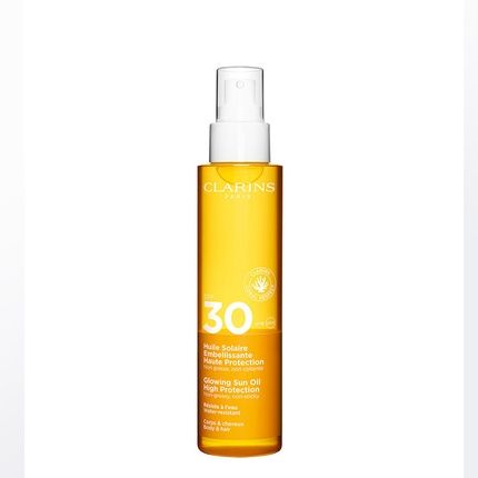 Clarins Glowing Sun Oil High Protection Body And Hair Spf 30 150 Ml - Image 4