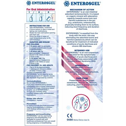 Enterosgel Drug-Free Ibs Treatment And Acute Diarrhea Relief 225G Tube - Image 3