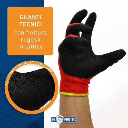 Bericah Dr Protec Skudo Red Protective Gloves Reusable Size L - Image 3