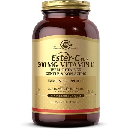 Solgar Ester-C Plus Vitamin C Complex With Patented Ester-C, Bioflavonoids, Acerola, Rose Hips And Rutin 250 Vegan Tablets 500Mg