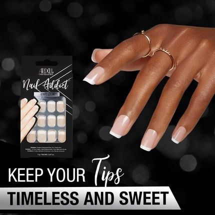 Ardell Nail Addict Classic French Press On Nails With Glue And File - 24 Artificial Nails - Image 3